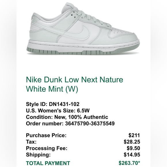Nike Dunk White Mint (W) - Picture 3 of 4